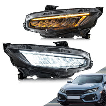 Pair LED Projector Headlights w/ Sequential Indicator For 2016-2021 Honda Civic Sedan Coupe Hatchback