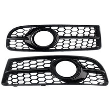Gloss Black Honeycomb Lower Fog Light Grille For Audi A4 B7 S-Line S4 2005-2008