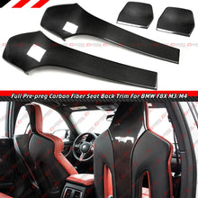 4pcs Front & Rear Front & Rear Seat Back Covers For 2015-2020 BMW F80 M3 F82 M4 Prepreg Carbon Fiber Seat Back Trims