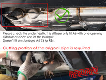 Carbon Fiber Look Rear Diffuser + Chrome Exhaust Tips For Audi A6 C8 S-Line S6 2019–2024