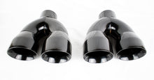 Dual 4" Quad Gloss Black Exhaust Tips Fits Audi S5 2008-2016