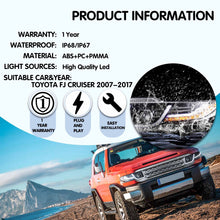 LED Headlights W/ Silvery Grille for Toyota Fj Cruiser 2007-2013 2014 2015
