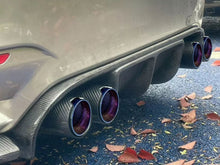 2.75" In 3.5" Out Carbon Fiber Blue Exhaust Tips 4PCS Set For Audi S4 S5 S6 S7, BMW 3/4 Series, Ford Mustang GT, Genesis G70, Kia Stinger