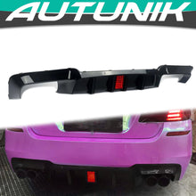 Gloss Black LED Light Rear Diffuser for BMW F10 Sedan 528i 530i M-Sport 2011-2016
