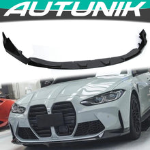 Gloss Black Front Bumper Lip Splitter for BMW M3 G80 M4 G82 2021-2024