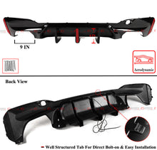 For 2017-2023 BMW G30 530i 540i Big Fin M5 Style Gloss Black LED Rear Bumper Diffuser Kit