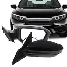 3Pin Non-heated Side Mirror Gloss Black For Honda Civic 2016-2019 2020 2021 LX DX Power Glass Manual Folding