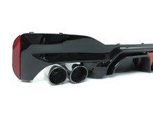 Gloss Black LED Rear Diffuser + Quad Exhaust Tips For BMW G30 520i 540i M Sport 2017-2023
