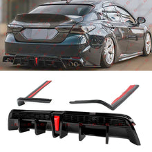 Gloss Black LED Rear Diffuser + V2 Corner Extension fits for 2018-2024 Toyota Camry SE XSE