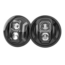 Pair 7" Round LED Headlights Hi Low Beam For Jeep Wrangler JK TJ LJ Black