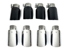 4x 62mm Universal Exhaust Tips Black/Chrome Clamp-On for Porsche Cayenne Macan Panamera