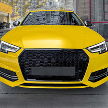 RS4 Style Badgeless Honeycomb Front Grille Gloss Black for 2017–2019 Audi A4 S4 B9