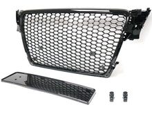For 2009-2012 Audi A4/S4 B8 Front Bumper Hex Grille Mesh RS4 Style Gloss Black
