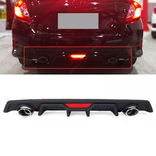 For 2016-2021 Honda Civic Red Led Dual Exhaust Rear Bumper Diffuser + Axle Back Pipes