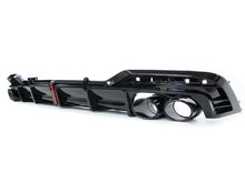 Gloss Black LED Rear Diffuser + Exhaust Tips For AUDI A5 B9 F5 2020-2022 2023 di184