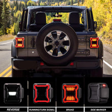 Pair Smoked Led Tail Lights w/Running Turn Signal For Jeep 2018-2024 Wrangler JL JLU