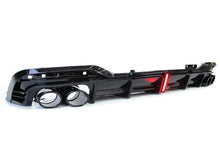 Gloss Black LED Rear Diffuser + Exhaust Tips For AUDI A5 B9 F5 2020-2022 2023 di184