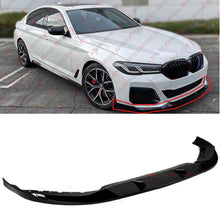 For 2021-2023 BMW G30 530i 540i M550i M Sport LCI FD Style Glossy Black Front Bumper Lip Splitter
