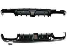 Rear Diffuser w/ LED + Black Exhaust Tips For Mercedes W205 C63 C63S AMG 2015-2021