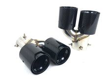 Black Carbon Fiber Stainless Exhaust Tips For 2019-2025 BMW G20 M340i G42 M440i G23 G26 M220i