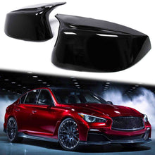 Glossy Black Side Mirror Cover Caps for Infiniti Q50 Q60 Q70 QX30 2014-2024