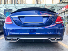 Rear Diffuser w/ Silver Exhaust Tips For Mercedes W205 Sedan C300 C43 AMG di1