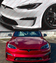For 2021-2025 Tesla Model S Full Carbon Fiber Front Bumper Fog Light Garnish Trim