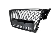 For 2009-2012 Audi A4/S4 B8 Front Bumper Hex Grille Mesh RS4 Style Gloss Black
