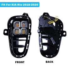 LED DRL Daytime Running Light Front Fog Lamps For Kia Rio 2018-2020 w/ Turn Signal