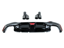 Gloss Black LED Rear Diffuser + Quad Exhaust Tips For BMW G30 520i 540i M Sport 2017-2023