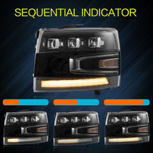 Full LED Headlights For 2007-2013 Chevrolet Silverado 1500 2500HD 3500HD