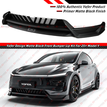 For 2025-2026 Tesla Model Y Juniper Matte Black Front Bumper Lip Kit By Yofer