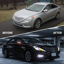 LED Projector Headlights For 2011- 2014 Hyundai Sonata W/Sequential LH+RH