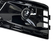 For 2017-2019 Audi A4 B9 S-line S4 Black Front Bumper Fog Light Grille Cover w/ ACC Caps