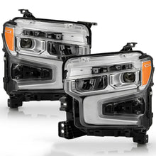 Chrome LED DRL w/ White Animation Headlights For 2022-2024 Chevy Silverado 1500