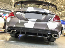 Black Diffuser w/ Chrome Exhaust Tips For Mercedes W205 Sedan C250 C300 C43 Sedan AMG