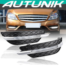 LED Daytime Running DRL Fog Light Grill for Mercedes C-Class W204 C300 Non-AMG 2012-2014