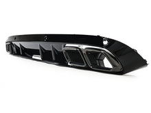 C63 Style Gloss Black Rear Diffuser + Exhaust Tips for Mercedes W205 (Non-AMG Bumper) 2015-2021