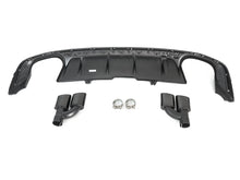 Gloss Black Rear Bumper Diffuser w/ Black Exhaust Tips For Audi A5 S-Line 2017–2019