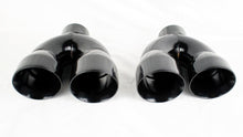 Dual 4" Quad Gloss Black Exhaust Tips Fits Audi S5 2008-2016