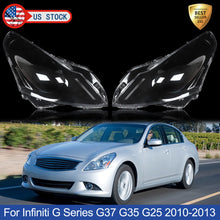Pair Front Headlight Lens Covers for Infiniti G25 G35 G37 Q40 Sedan 2010–2013