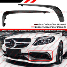 For 2015-2021 Benz W205 C63 AMG Carbon Fiber Front Bumper Air Duct Trim Replacement