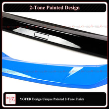 For 2025 Up Honda Civic Yofer Boost Blue Black 2 Tone Front Bumper Lip Splitter
