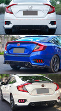 For 2016-2021 Honda Civic Sedan 4-Dr Dual Exhaust Rear Bumper Diffuser + Axle Back Pipes