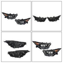 Pair Chrome & Black LED Headlight Assembly For 2019-2022 Toyota RAV4 LE XLE