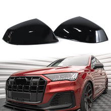 Glossy Black Side Mirror Cover Caps for Audi Q5 SQ5 2018–2025 No Side Assist