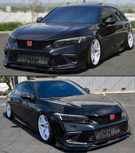 For 2022-2024 Honda Civic 11th GF Bodykit Black Pearl Front Bumper Lip Splitter