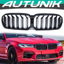 Gloss Black Front Kidney Grill for BMW 5-Series G30 520i 530i 540i 2021-2023 w/ Camera