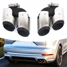 3-Layer Silver Sport Exhaust Tips Muffler Pipe For For Porsche Macan 2.0L 2019-2025