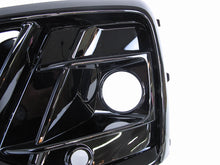 Front Fog Light Cover Grille Grill W/ ACC Hole For Audi Q5 2021-2024 Gloss Black
